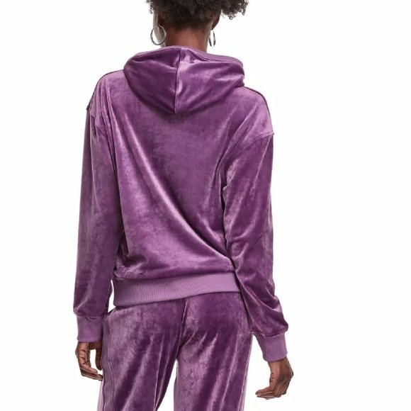 new Champion Women's Size SMALL Velour Hoodie in MIDNIGHT ASTER PINK color NWT - Picture 8 of 8